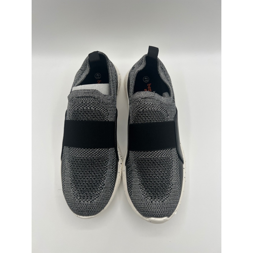 Bernie Mev New York Grey Black Knit Slip On Sneakers Speckled Sole Womens 41